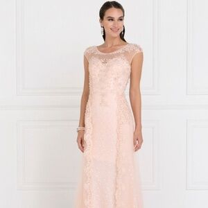 EVENING FORMAL PARTY LONG DRESS GL1539 BLUSH